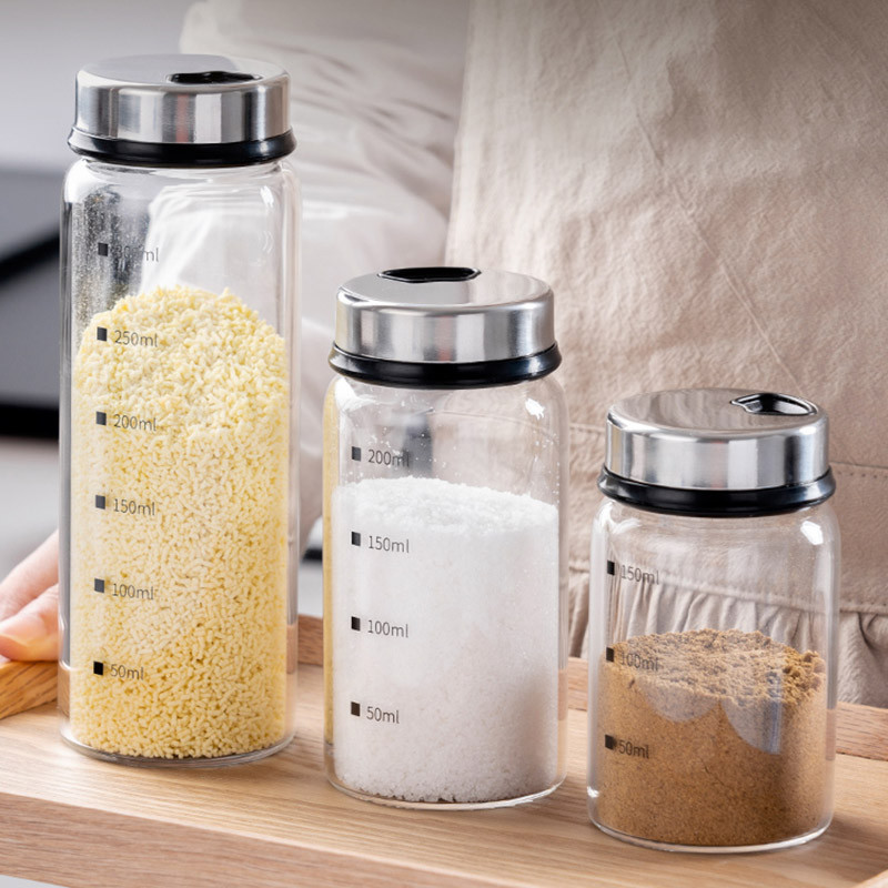 Háztartási locsolódobozok, poros dobozok, grillfűszeres palackok, locsolópalackok, üveg fűszeres üvegek