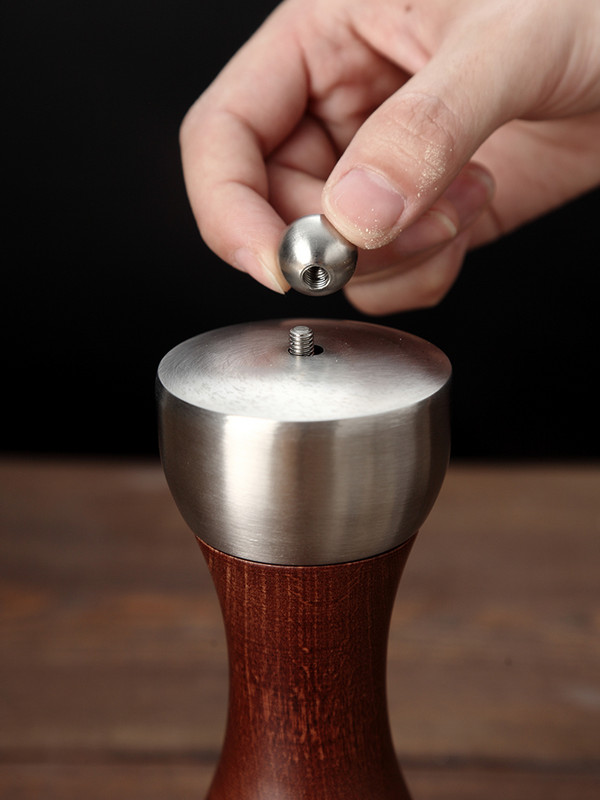 Mașină de tocat pulbere de piper negru din lemn, susan zdrobit, sare de mare proaspăt măcinată, unelte de mână pentru bucătărie de uz casnic