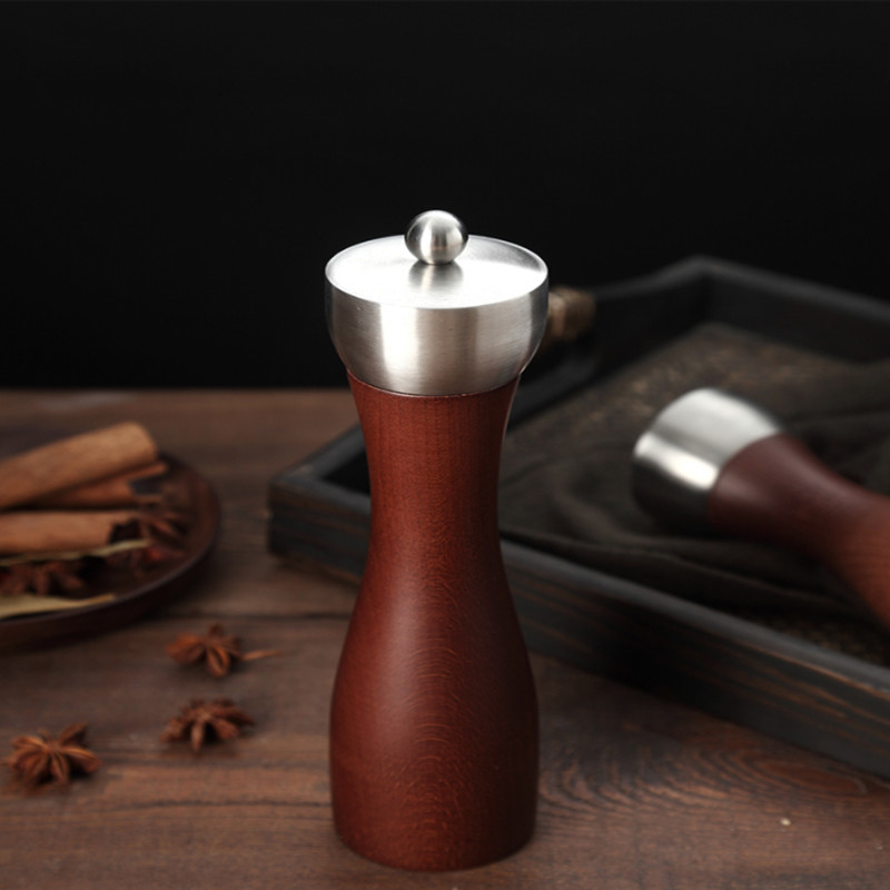 Mașină de tocat pulbere de piper negru din lemn, susan zdrobit, sare de mare proaspăt măcinată, unelte de mână pentru bucătărie de uz casnic