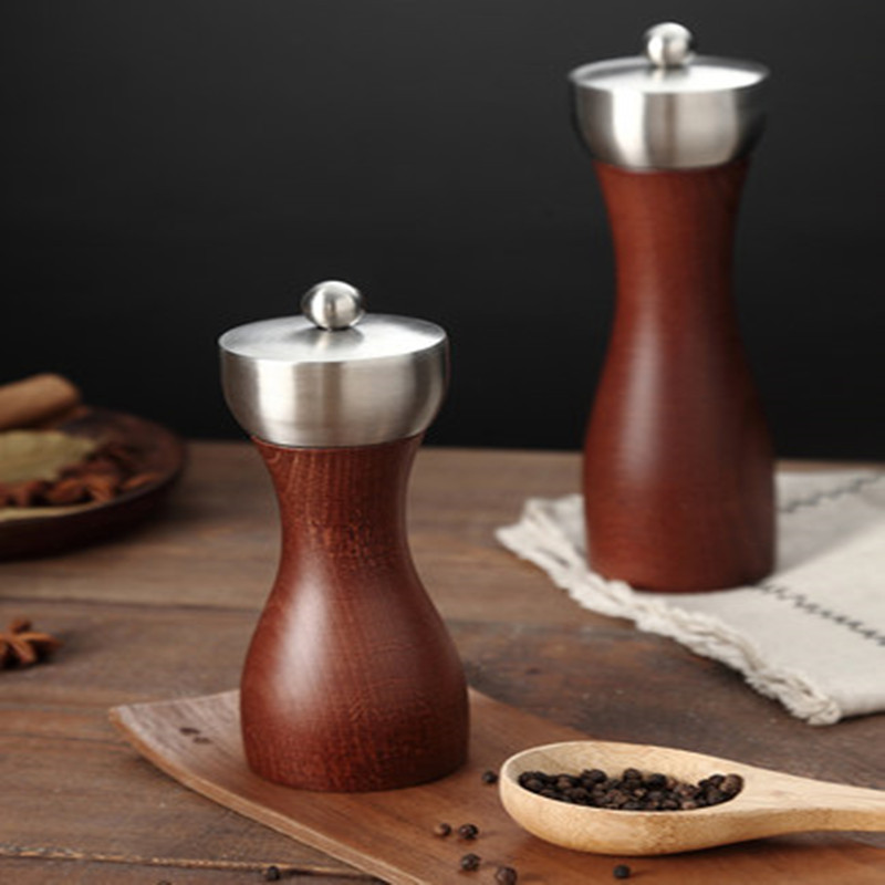 Mașină de tocat pulbere de piper negru din lemn, susan zdrobit, sare de mare proaspăt măcinată, unelte de mână pentru bucătărie de uz casnic