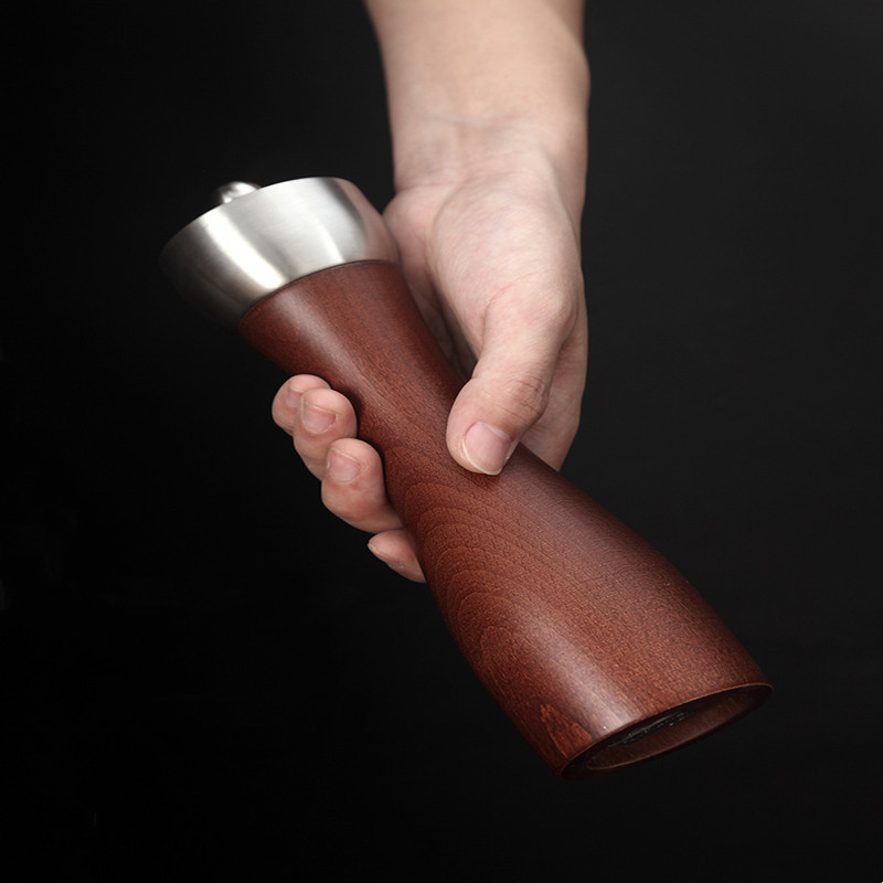 Mașină de tocat pulbere de piper negru din lemn, susan zdrobit, sare de mare proaspăt măcinată, unelte de mână pentru bucătărie de uz casnic