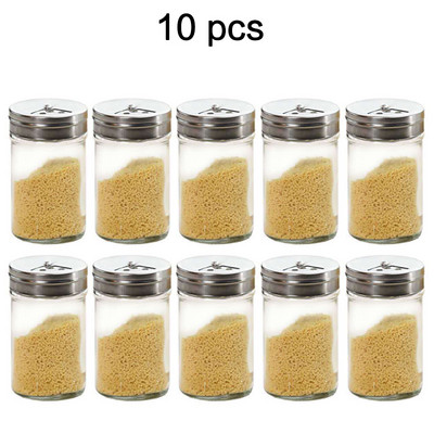 Sticla de condiment de sticla Sticla de condiment Oala de condiment Capac rotativ din otel inoxidabil Ustensile de bucatarie Agitator de ardei Set de gratar