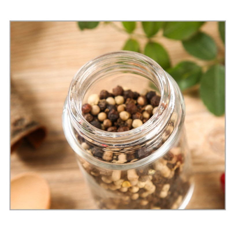 Sticla de condiment de sticla Sticla de condiment Oala de condiment Capac rotativ din otel inoxidabil Ustensile de bucatarie Agitator de ardei Set de gratar