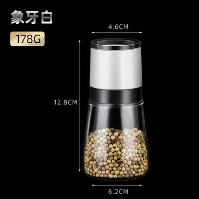 1 db Prémium kézi sódaráló átlátszó üvegtest borsdaráló állítható őrlőfűszer konyhai eszközök Főoldal