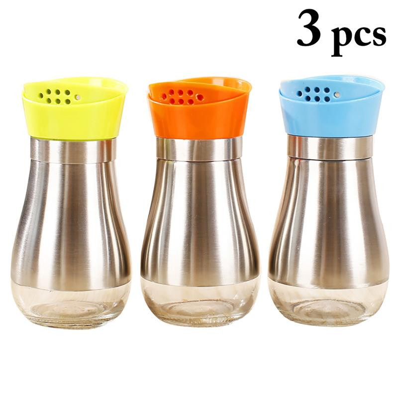 Rozsdamentes acél fűszerező shaker fűszeres palackok paprika barbecue szószos üveg dupla export fűszerezés üveg palack Konyhai eszközök