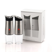 Încărcare USB Set de râșniță pentru sare și piper Funcționare gravitațională Agitator de moara de condimente Condimente reglabil grosier Oțel inoxidabil