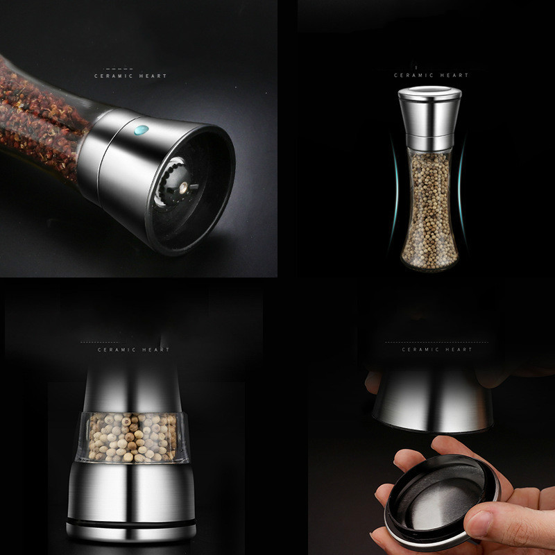 Roostevabast terasest veski klaasist vürtsisoola ja pipra veski käsitsi klaasist jahvatussoola kohvi maitseaine pudel kaasaskantav tööriist