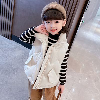 Vestă de modă de culoare uni pentru fete cu nasturi