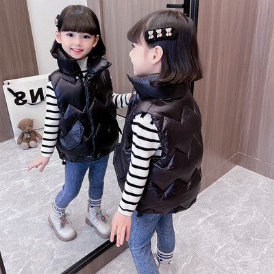 Vestă de modă de culoare uni pentru fete cu nasturi