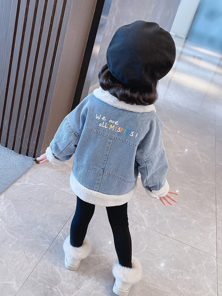 Jachetă de blugi pentru copii cu căptușeală din puf