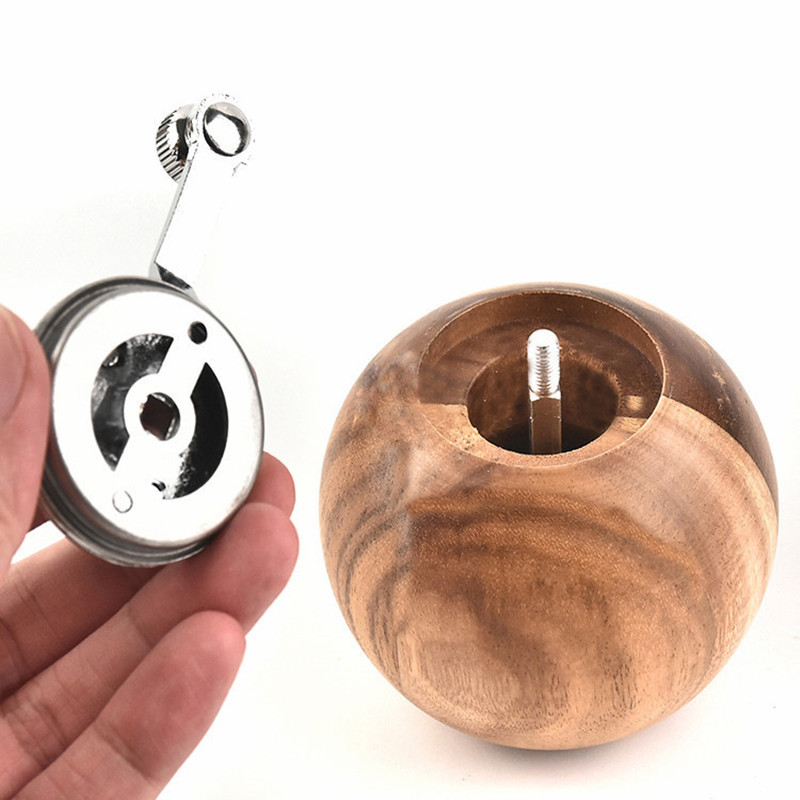 Nauji apvalūs mediniai druskos ir pipirų malūnėlių keramikos reguliuojamo stambumo malūnėliai su rankiniu alkūniniu kavos malūnėlio virtuvės prietaisų rinkiniu