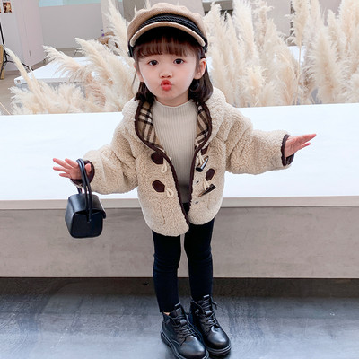 Haina de moda pentru copii pentru fete cu buzunar si nasturi