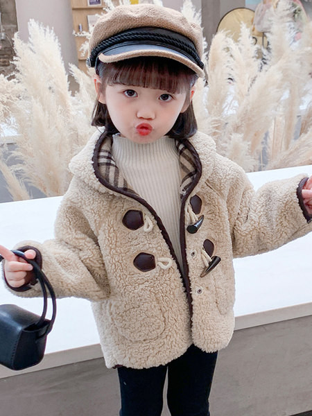 Haina de moda pentru copii pentru fete cu buzunar si nasturi