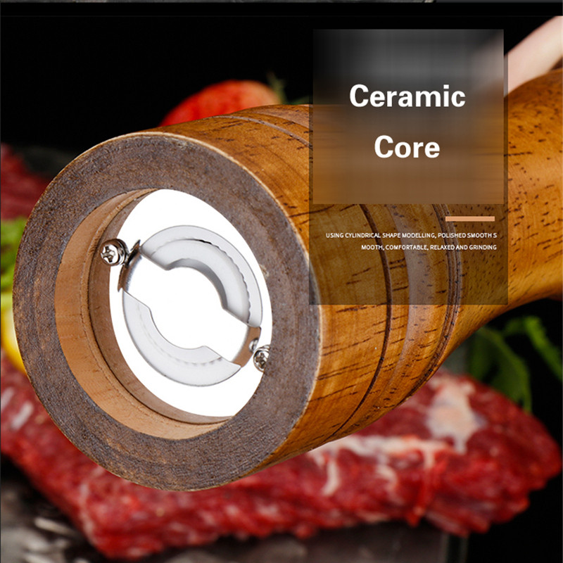 Vakarų restoranas pipirų malūnėlis rankinis malimas pipirai sezamas jūros druska pipirai dabar malti juodųjų pipirų malūnėlis medienos prieskonių stiklainis