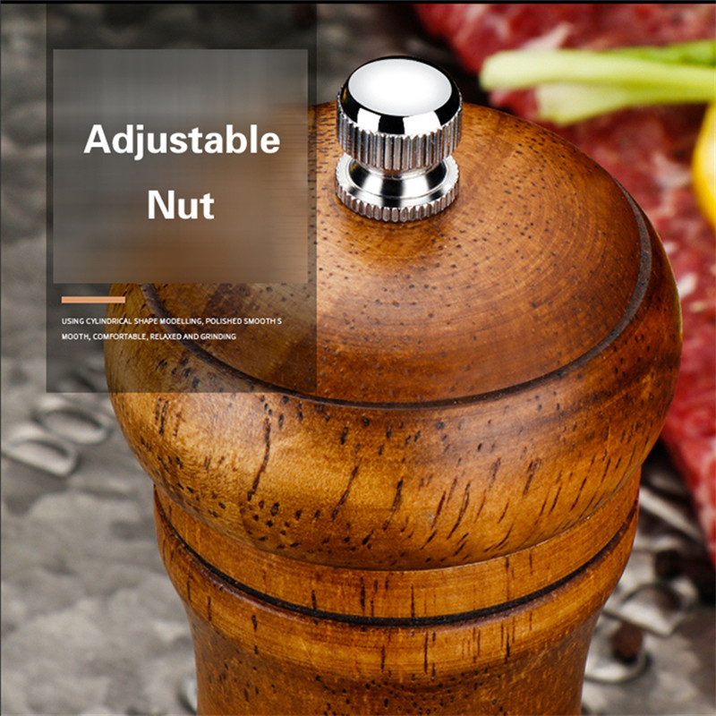 Vakarų restoranas pipirų malūnėlis rankinis malimas pipirai sezamas jūros druska pipirai dabar malti juodųjų pipirų malūnėlis medienos prieskonių stiklainis