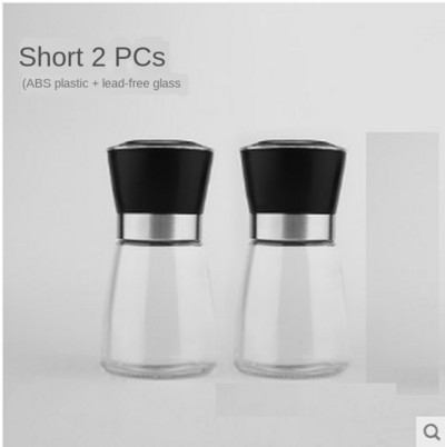 Mlin za papar i sol od brušenog nehrđajućeg čelika, stakleno visoko tijelo od 6 oz, keramički rotor 5 stupnjeva podesiv