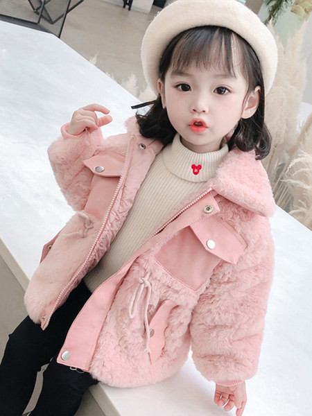 Dječja zimska jakna s patentnim zatvaračem i džepom za djevojčice