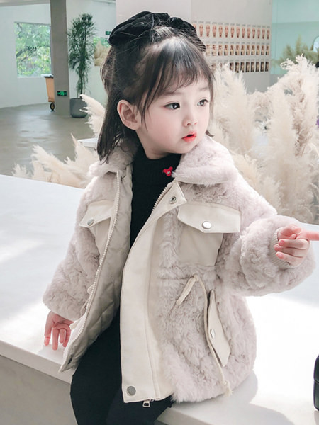 Dječja zimska jakna s patentnim zatvaračem i džepom za djevojčice