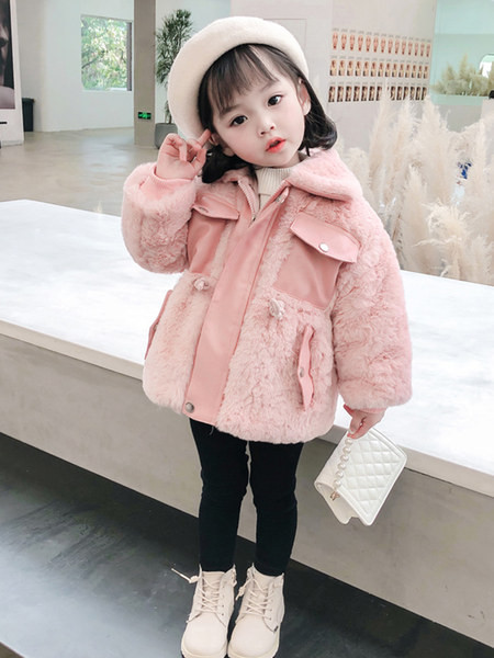 Dječja zimska jakna s patentnim zatvaračem i džepom za djevojčice