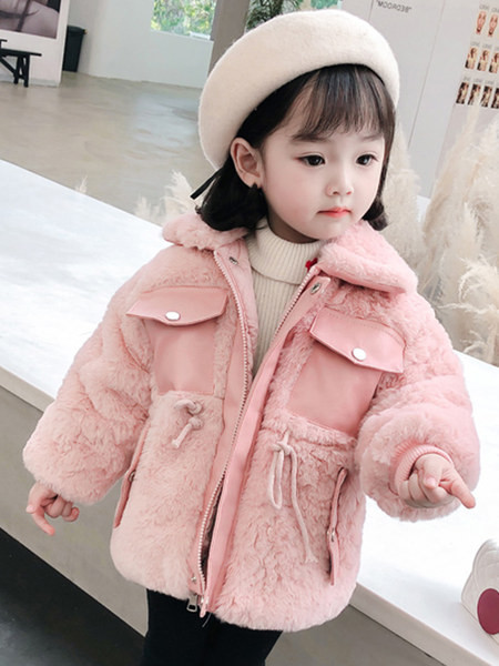 Dječja zimska jakna s patentnim zatvaračem i džepom za djevojčice