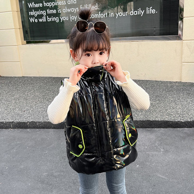 Vaikiška rudeninė liemenė mergaitėms su kišene