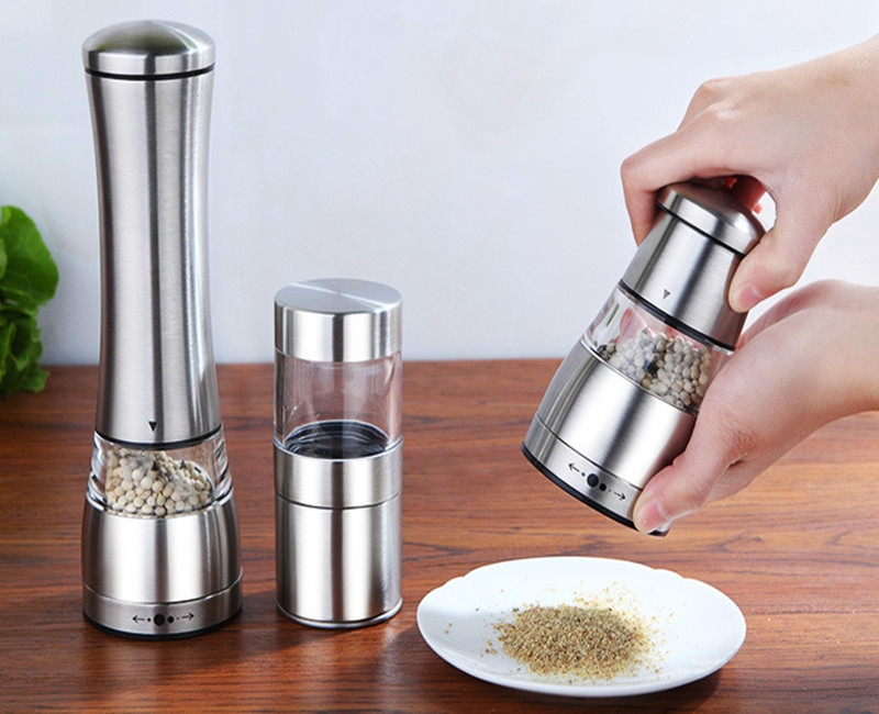 2 buc/lot Livrare gratuită, portabil, din oțel inoxidabil, manual de râșniță pentru sare piper, muller pentru condimente accesorii de bucătărie