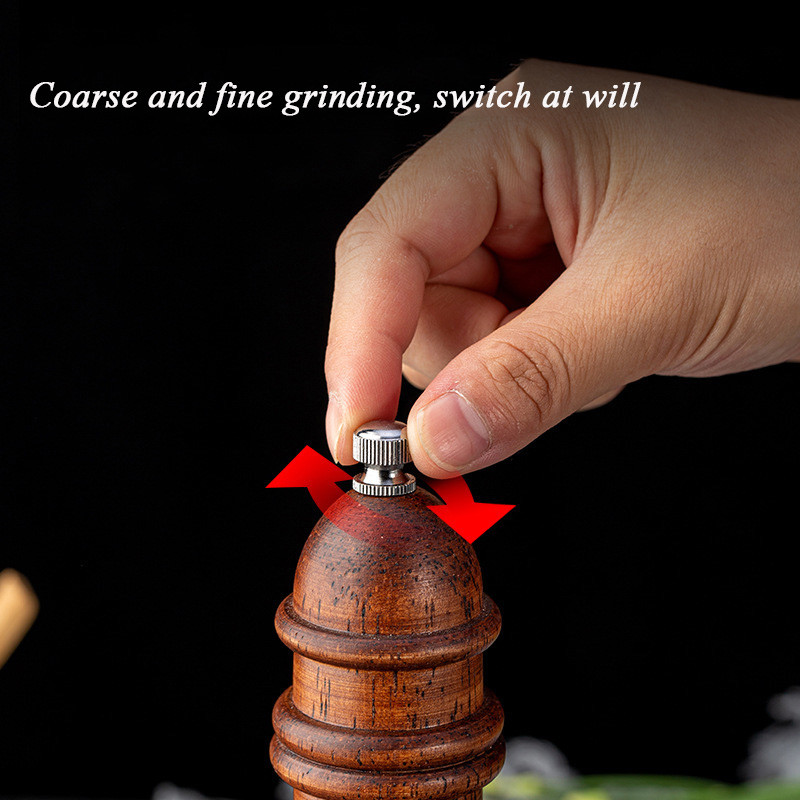 Antikvarinis pipirų druskos malūnėlis Medžio masyvo ir akrilo butelio rankinis keraminis malimo mechanizmas Prieskonių pipirų Reguliuojamas stambumas