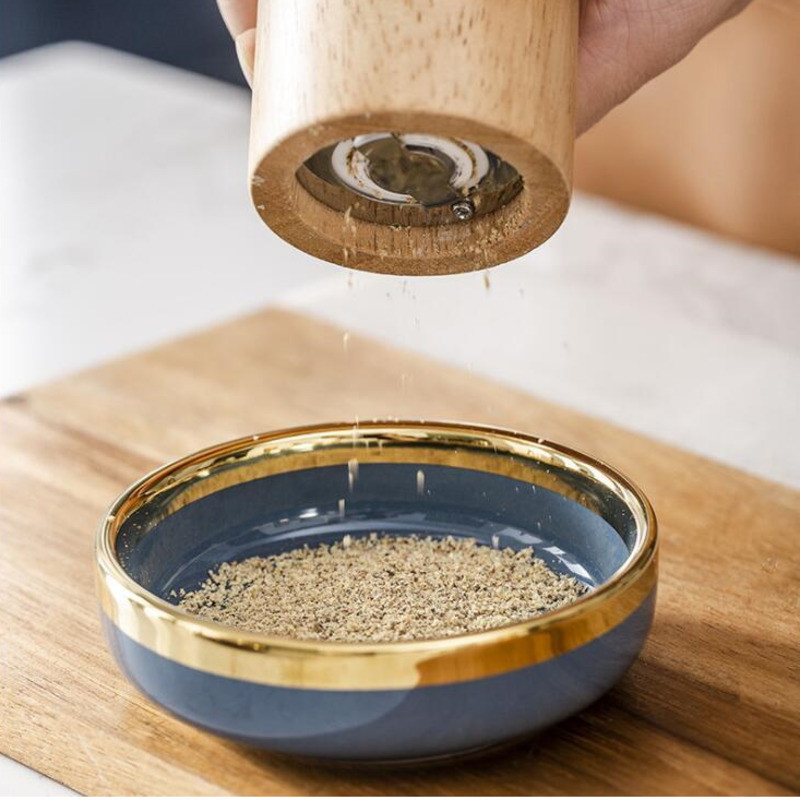 Stejar acrilic râșniță de piper Condimente de uz casnic Borcan de condimente răsucite manual Borcan de depozitare pentru condimente Chimen Gadget de bucătărie