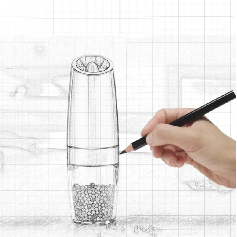 Mașină de râșnire automată de ardei cu inducție gravitațională și lumină albastră LED Mori electrice de condimente Unelte de bucătărie pentru gătit și grătar