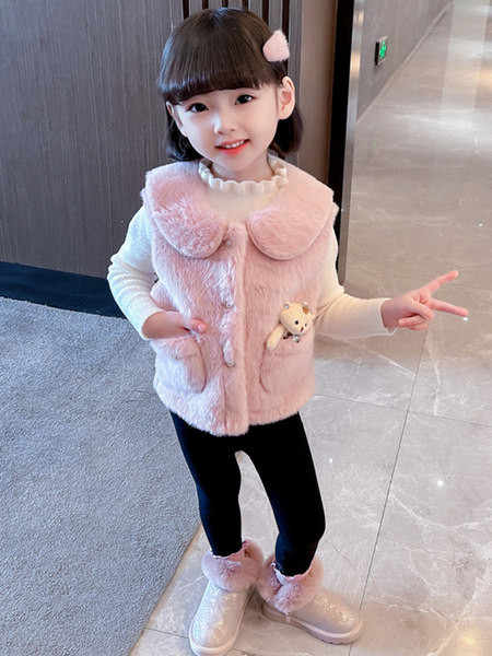 Dječji prsluk s džepom i gumbima za djevojčice