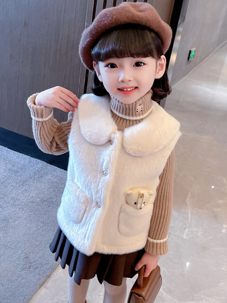 Dječji prsluk s džepom i gumbima za djevojčice