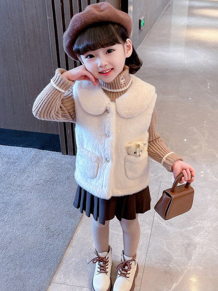 Dječji prsluk s džepom i gumbima za djevojčice