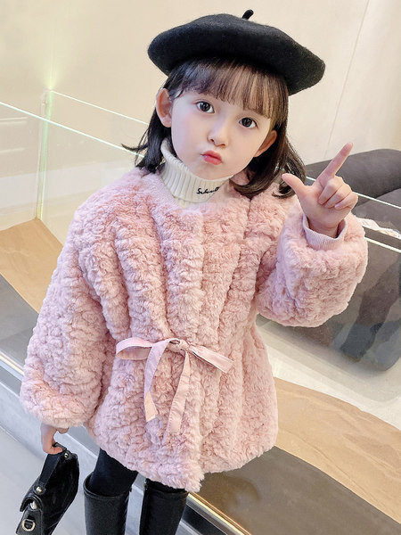 Podstavljena jakna s remenom na patentni zatvarač za djevojčice