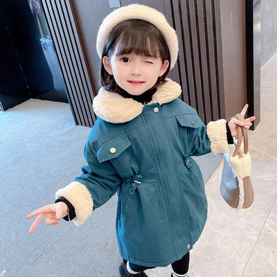 Geaca de iarna pentru copii cu buzunar si fermoar pentru fete