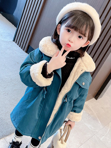 Geaca de iarna pentru copii cu buzunar si fermoar pentru fete