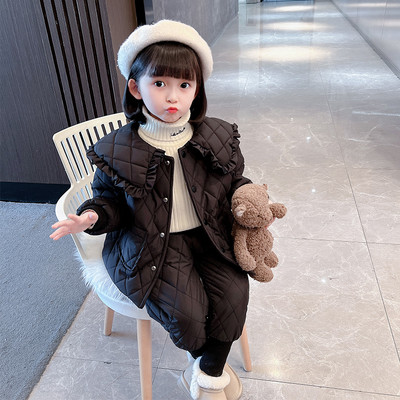 Vaikiška laisvalaikio striukė mergaitėms - su kišene ir sagomis