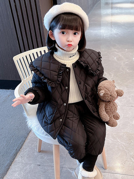 Vaikiška laisvalaikio striukė mergaitėms - su kišene ir sagomis