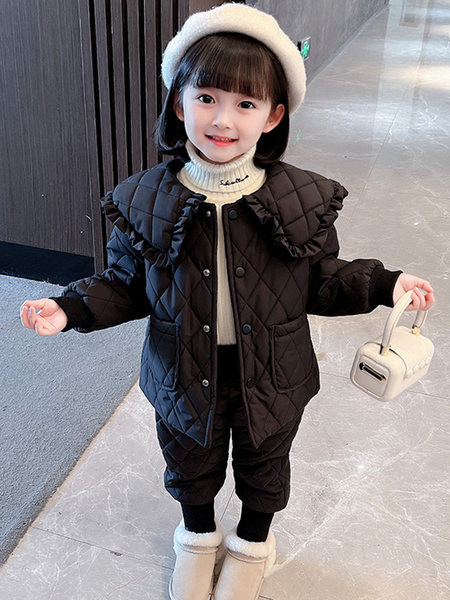 Vaikiška laisvalaikio striukė mergaitėms - su kišene ir sagomis