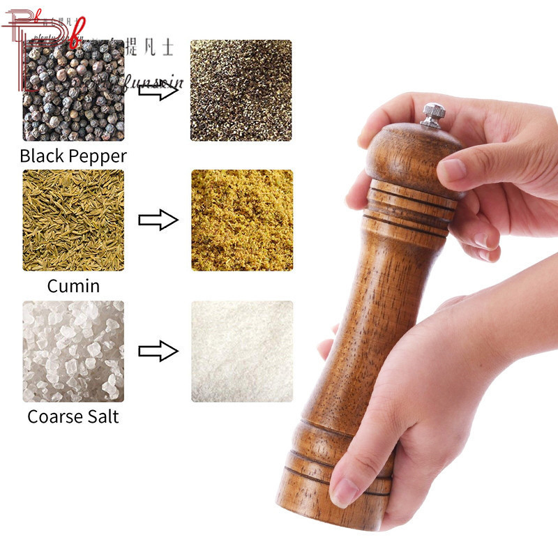 Mașini de râșnire manuale din lemn pentru condimente și piper Agitatoare pentru sare din lemn Moara pentru ierburi cu cutie de condimente pentru instrumente ceramice ajustabile