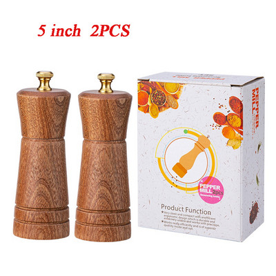 Ručni mlin za papar Drvena posuda za mljevenje papra od nehrđajućeg čelika Mlinac za mljevenje papra Višenamjenski mlinac za sol i papar