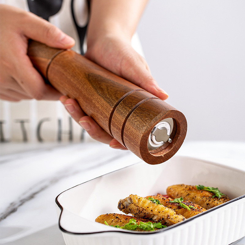 Ručni mlin za papar Drvena posuda za mljevenje papra od nehrđajućeg čelika Mlinac za mljevenje papra Višenamjenski mlinac za sol i papar