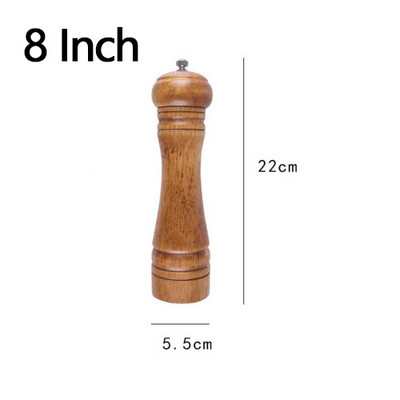 Salt Pepper Mills klasszikus tölgy bors fűszerdaráló készlet kézi szezonális daráló főző grillsütő készlet 5/8/10 hüvelykes konyhai eszköz