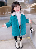 Rudeninė žieminė striukė mergaitėms su šiltu pamušalu ir raišteliais ties juosmeniu