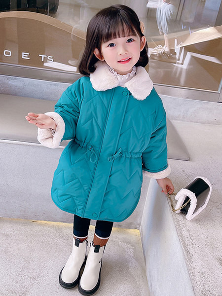 Rudeninė žieminė striukė mergaitėms su šiltu pamušalu ir raišteliais ties juosmeniu