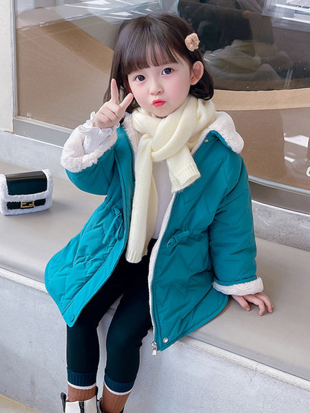 Rudeninė žieminė striukė mergaitėms su šiltu pamušalu ir raišteliais ties juosmeniu