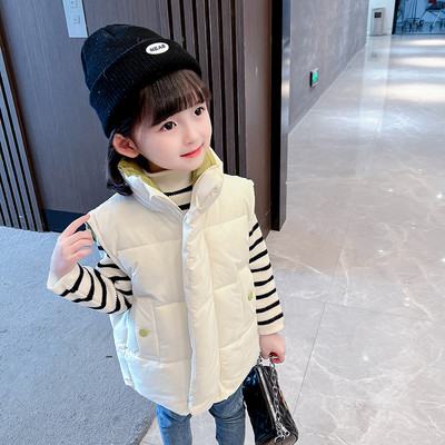 Vesta casual cu guler inalt si buzunar pentru fete