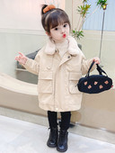 Geaca pentru fete pentru copii cu guler in puf