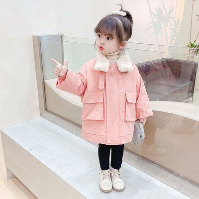 Geaca pentru fete pentru copii cu guler in puf