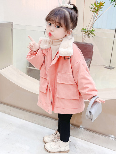 Geaca pentru fete pentru copii cu guler in puf