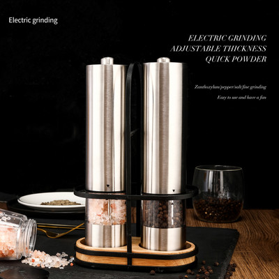 Elektromos borsőrlő rozsdamentes acél automata gravitációs rázógép só- és borsdaráló fűszerőrlő konyhai eszközök
